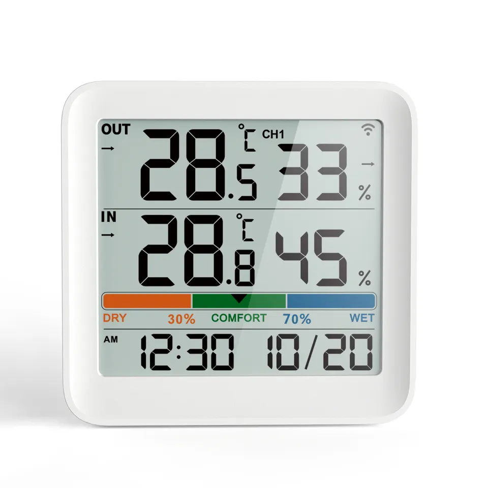 Wireless Weather Station Clock Alarm China Factory Supplied Top Quality Color Hygrometer Thermometer Weather Station