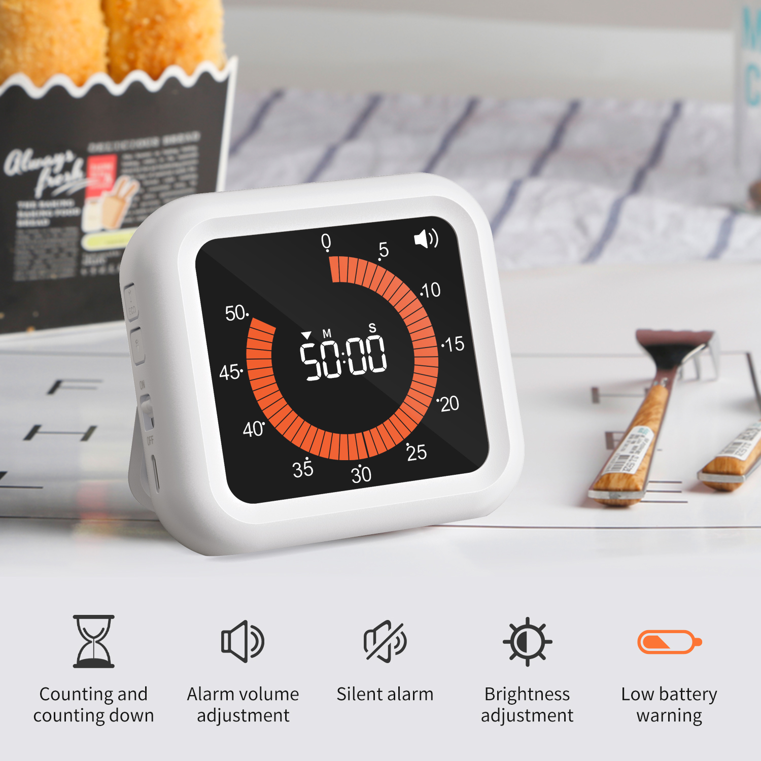 New Design Rotary Timer Smart Silent Visual Analog Timer For Kids And Adults Optional Alert Hour Meter For kitchen Indoor