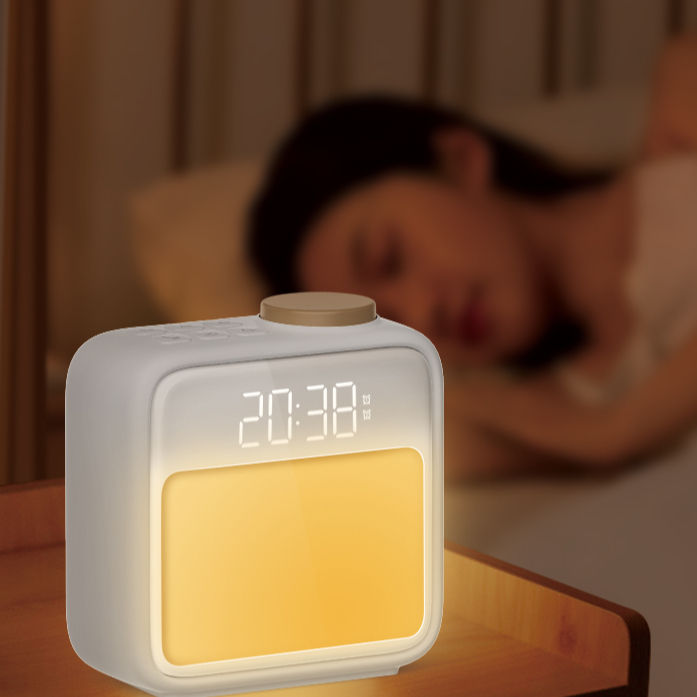 Popular Wholesale Multiple Colors Light Sleep Smart Wake Alarm clock 12inch yellow Desktop With Hot sale