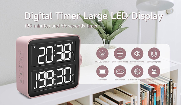 Stay on Track: Dual Channel Countdown Timer with Adjustable Volume, USB Power Supply, and Memory Function!