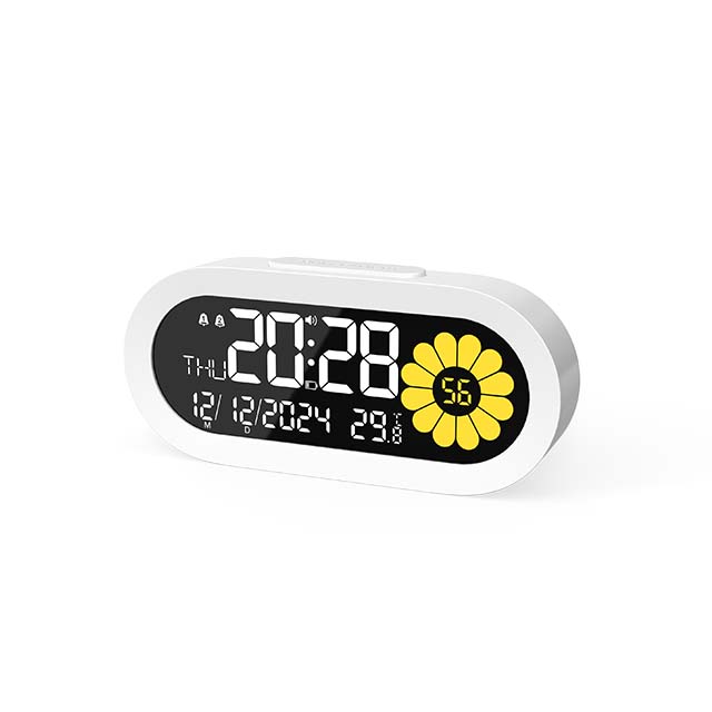 Fashion digital alarm clock VA screen dual alarm time/date/temperature display 12/24 hour format alarm clock for kids