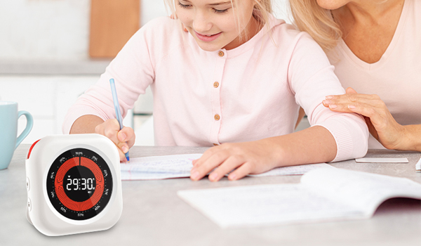 Visual Timer, Rechargeable, Digital Time, Short Timer, Improved Count-Up Timer and Countdown Timer for Kids, Learning, Adults, Kitchen, Cooking, White