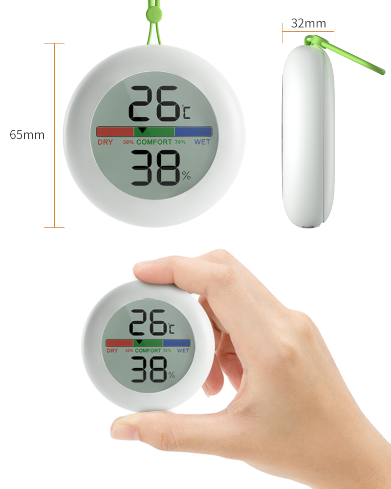 Digital Indoor Room Round Thermometer and Hygrometer Gauge with Temperature Humidity Monitor