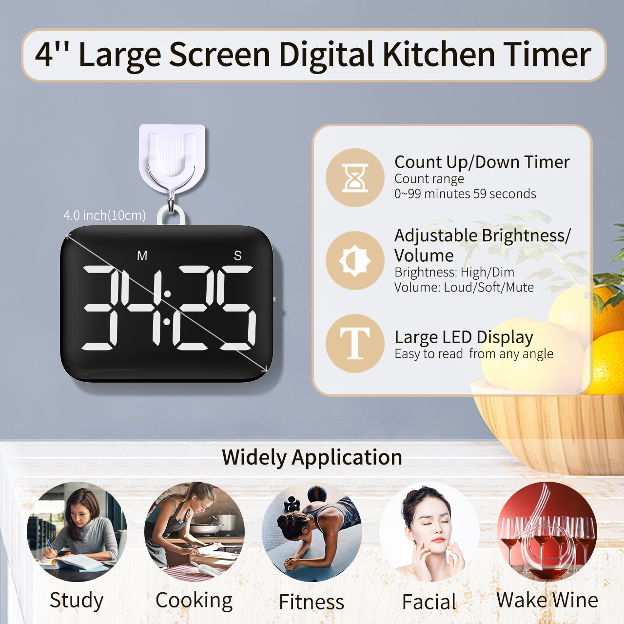 kitchen tools time Timer 2022 New Arrival Digital Loud Kitchen Timer With Countdown Touchable Backlit LCD