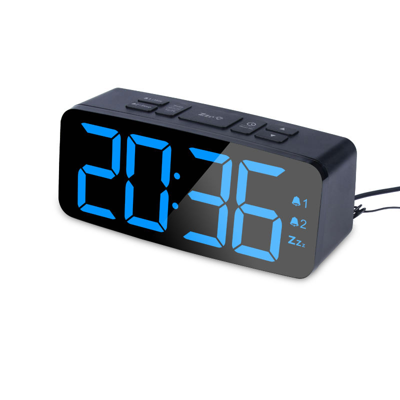 Big Screen Alarm Clock 100% ABS Plastic Radio Digital LED Display 3V CR2032 Button Battery 15 Radio Stations Creative Electronic