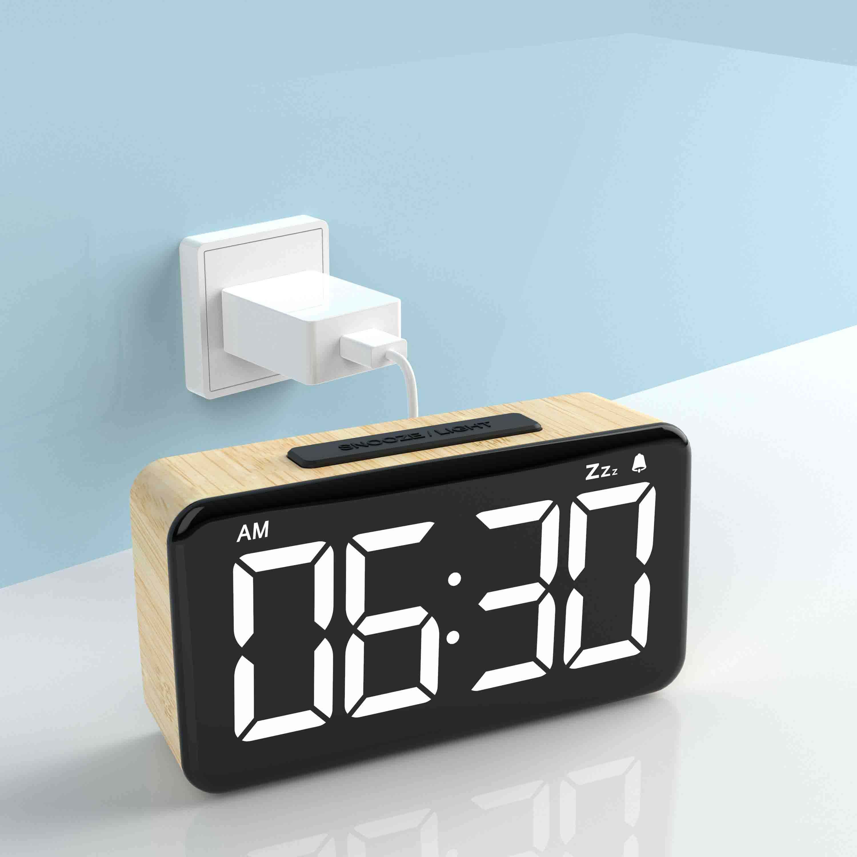 LED wooden electronic desk table digital clock Led clock Modern Alarm Clock New Type Top Sale