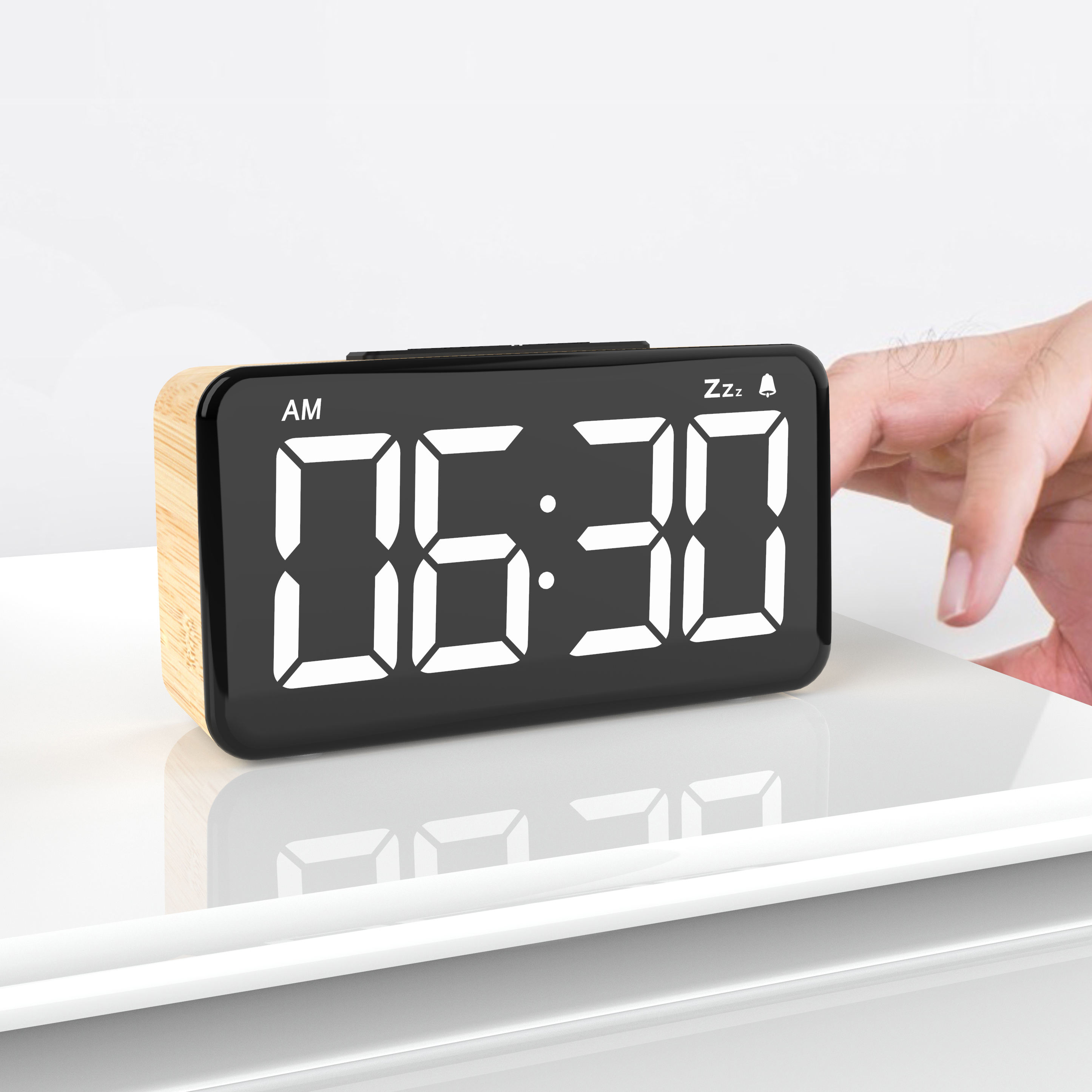 LED wooden electronic desk table digital clock Led clock Modern Alarm Clock New Type Top Sale