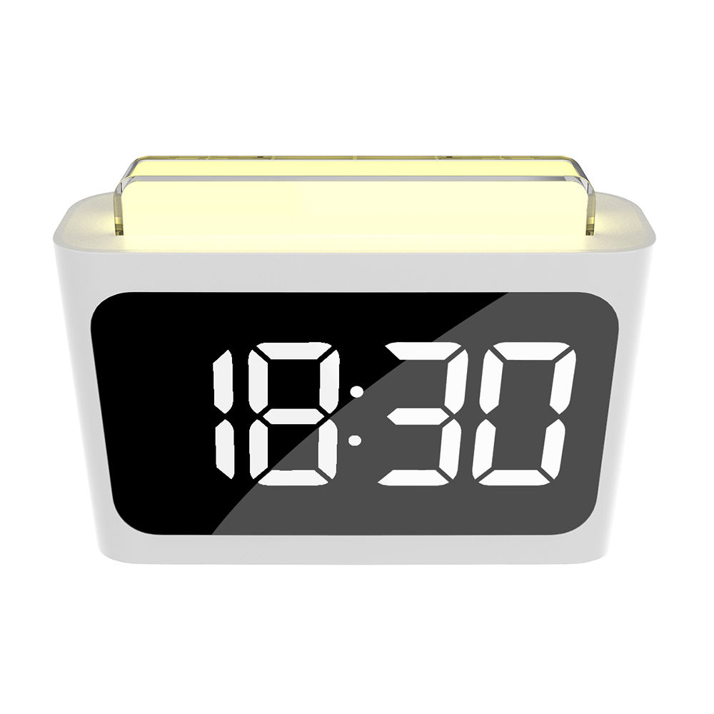 Digital Bedside Alarm Clock with 8 Color Night Light: 4.72in LED Screen with Dual Loud Alarm, Snooze, 12/24H, Adjustable Volume and Brightness, Mains Powered Clock for Adults Seniors Kids