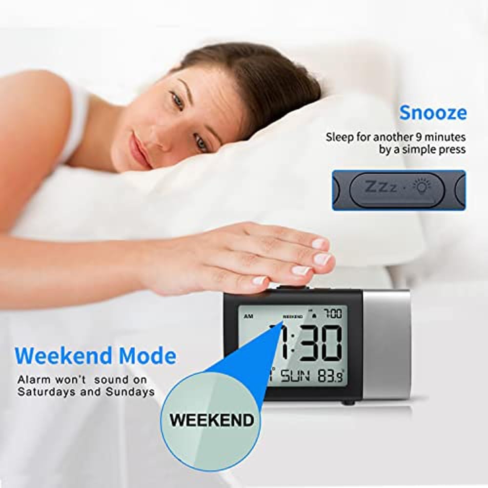 Lcd Digital Time Weekend Mode Calendar Function Classroom Table Desk Time Projection Alarm Clock