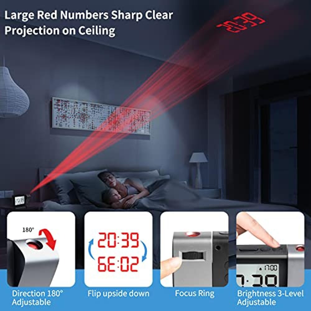 Lcd Digital Time Weekend Mode Calendar Function Classroom Table Desk Time Projection Alarm Clock