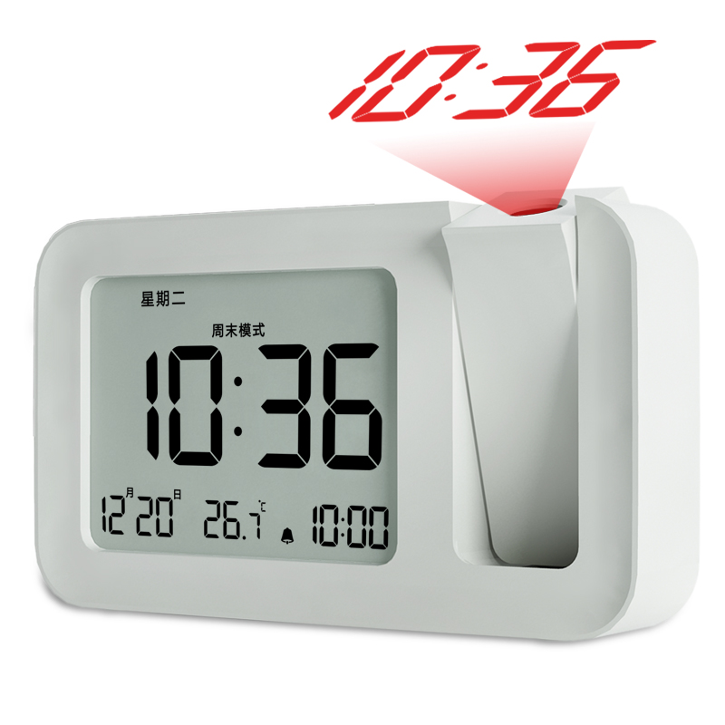  Projection Clock, Projector Clock, Wall / Ceiling Projection, Continuous Projection, USB & Battery Operated, 2-Way Power Supply, 120 Degree Rotation Adjustment, Large Screen, Brightness/Volume