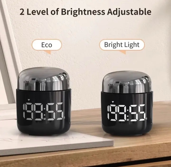 Digital Timer Timer Learning, Full Screen LED Timer, For Use In The Dark, Maximum Settings 199 Minutes, 55 Seconds, 3 Levels of Volume, Floor Switching, Learning, Kitchen, Cooking, Skin Care, Forward and Reverse Timer, Time Management