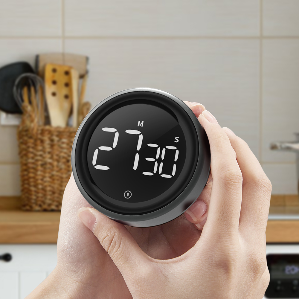 Timer Rotation Countdown Digital Kitchen Timer Magnetic Alarm