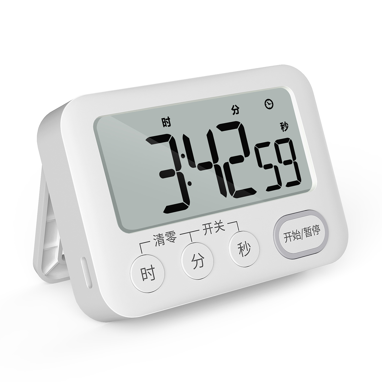 Timer Digital Timer Large Screen Timer Kitchen Timer Countdown Clock with Loud Volume Alarm Function with Magnet Small White
