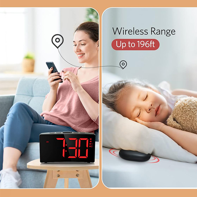 Loud Alarm Clock For Heavy Sleepers Adults,dual Alarm Clock With Bed Shaker,for Bedrooms