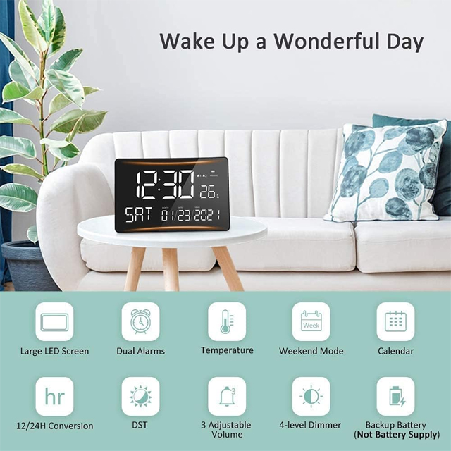 11 inch Memory Loss Alzheimer Large Display Digital Calendar Clock Dementia Day Alarm Clock