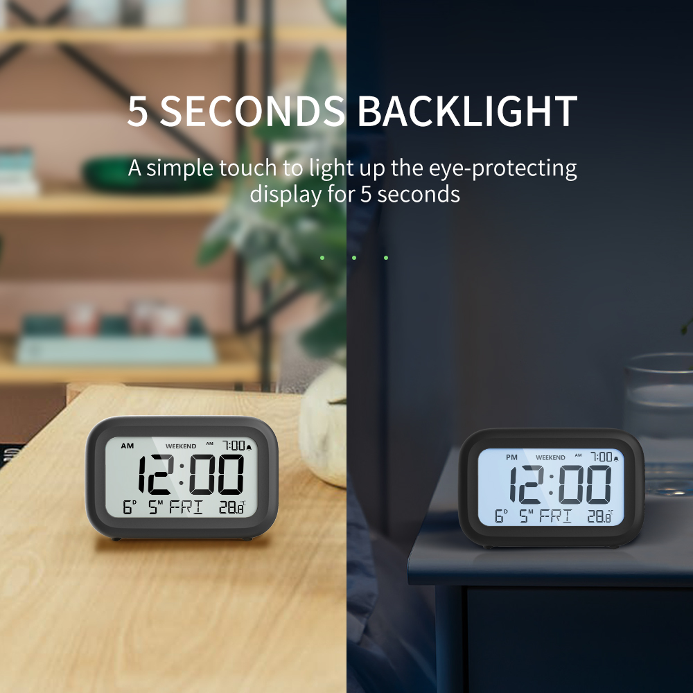 Creative Simple Alarm Clock, Cute LED Portable Temperature Mute Table Clock, For Bedroom, Toddler Students, Students, Students, Students, Students, Gift