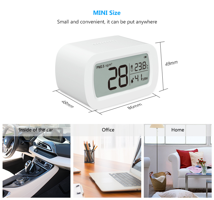 PM2.5 air quality detector Air Quality Detector with High Accurate Sensor for PM2.5 Temperature Humidity Monitor