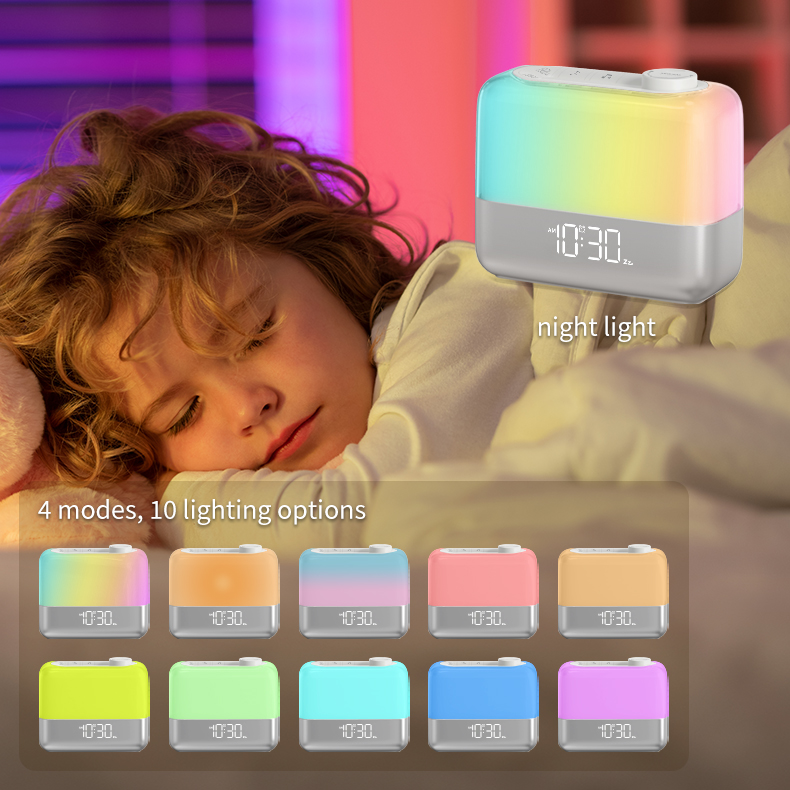 RGB Gradual sunrise Simulation alarm clock wake up light smart table clocks Adjustable Brightness Alarm Clock