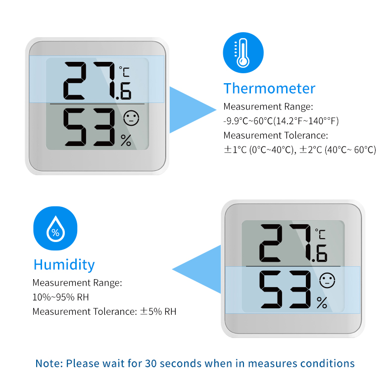 Hygrometer Thermometer Room Temperature Humidity Meter Accuracy Calibration LCD Temperature Sensor Indoor mini pet Thermometer